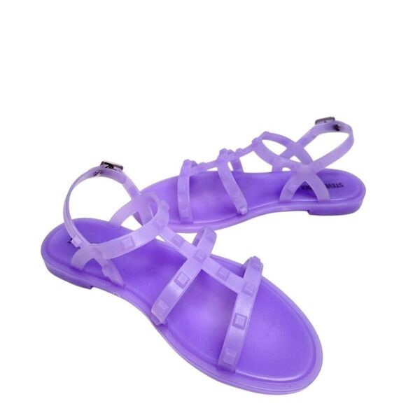 Steve Madden Jelly Sandals Kids Size 4 Purple Strappy Open Toe Jtripper - Picture 5 of 6